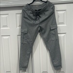 Gray Kids Cargo Joggers